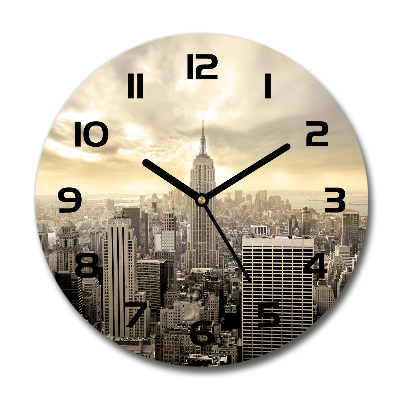 Ceas de sticlă pe perete rotund Manhattan New York City