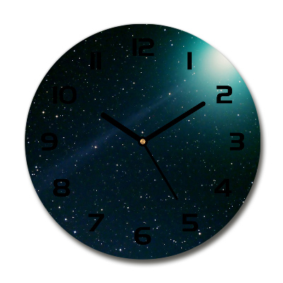 Ceas perete din sticlă rotund Galaxie