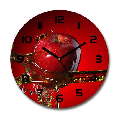 Ceas rotund de perete din sticlă Apple și apă