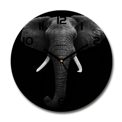 Ceas perete din sticlă rotund elefant african