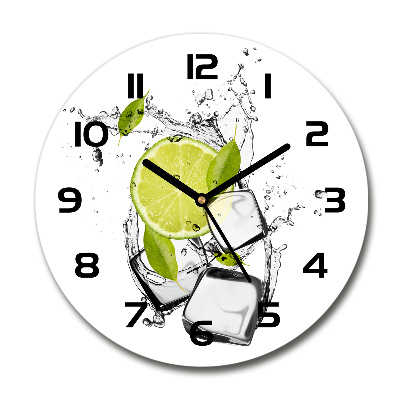 Ceas din sticlă rotund Lime de gheață