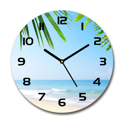 Ceas perete din sticlă rotund plaja tropicala