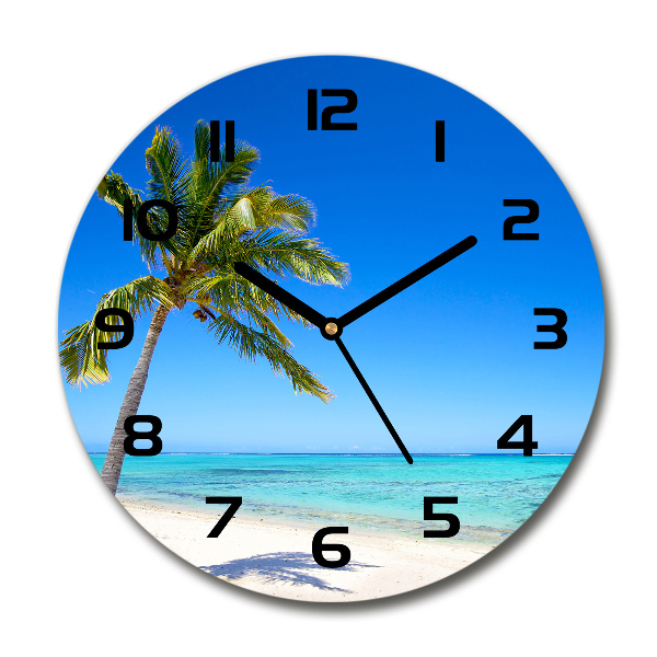 Ceas din sticlă rotund plaja tropicala