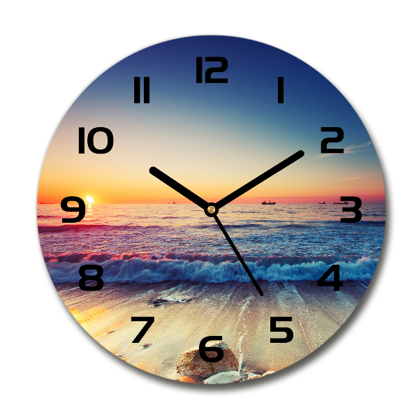 Ceas de sticlă pe perete rotund Sunrise mare