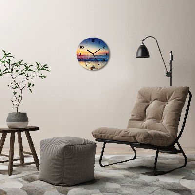 Ceas de sticlă pe perete rotund Sunrise mare