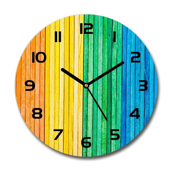 Ceas din sticlă rotund dungi colorate