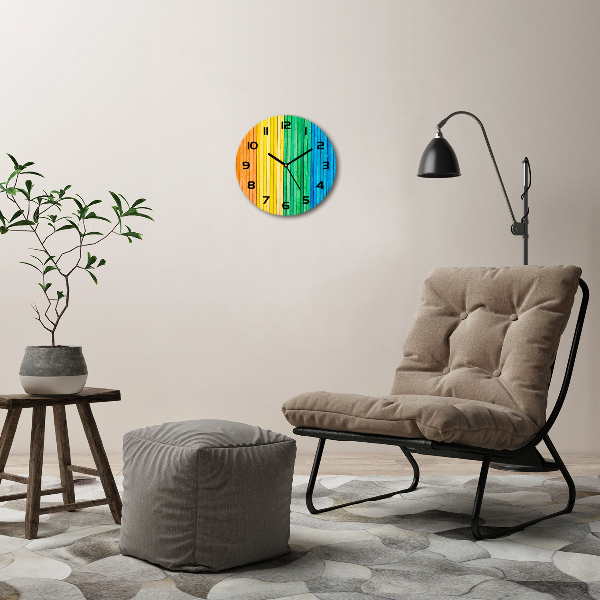 Ceas din sticlă rotund dungi colorate