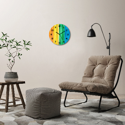 Ceas din sticlă rotund dungi colorate