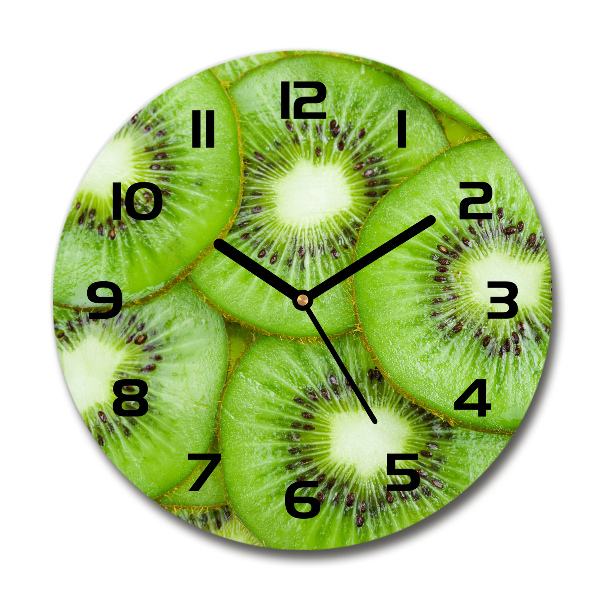 Ceas de sticlă pe perete rotund kiwi