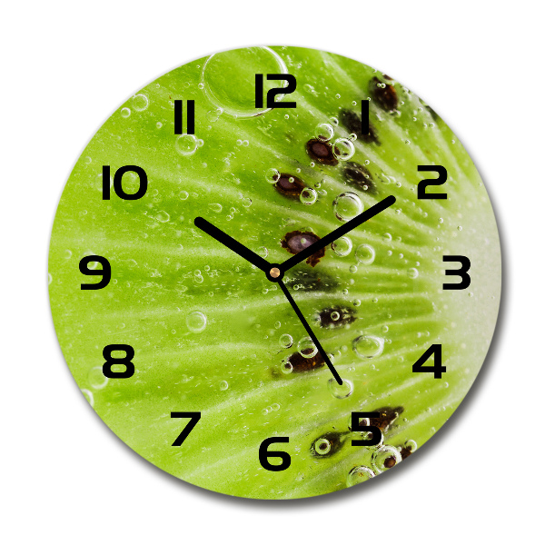 Ceas rotund de perete din sticlă kiwi