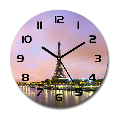 Ceas perete din sticlă rotund Turnul Eiffel din Paris