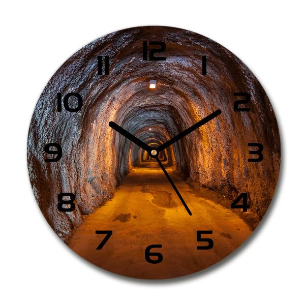 Ceas perete din sticlă rotund tunel subteran