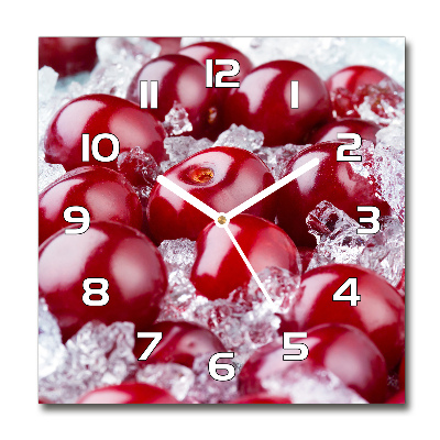 Ceas de sticlă pe perete rotund cireșe cu gheață