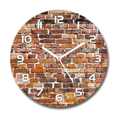Ceas rotund de perete din sticlă zid de cărămidă