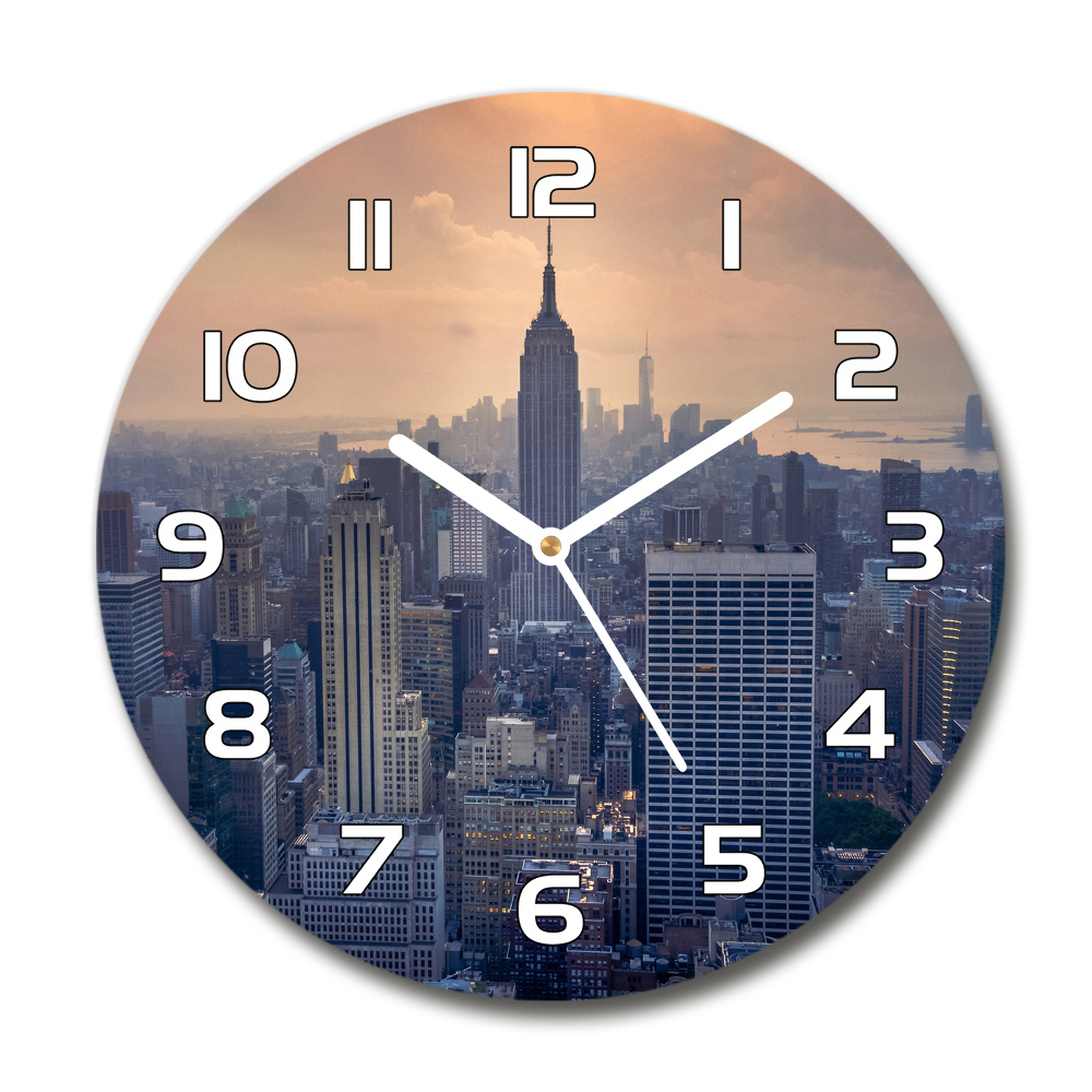 Ceas rotund de perete din sticlă Manhattan New York City