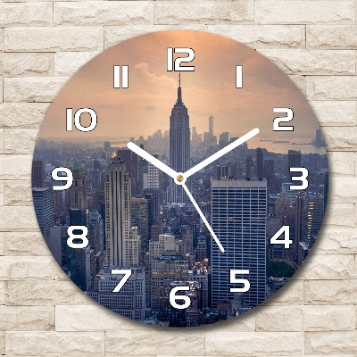 Ceas rotund de perete din sticlă Manhattan New York City