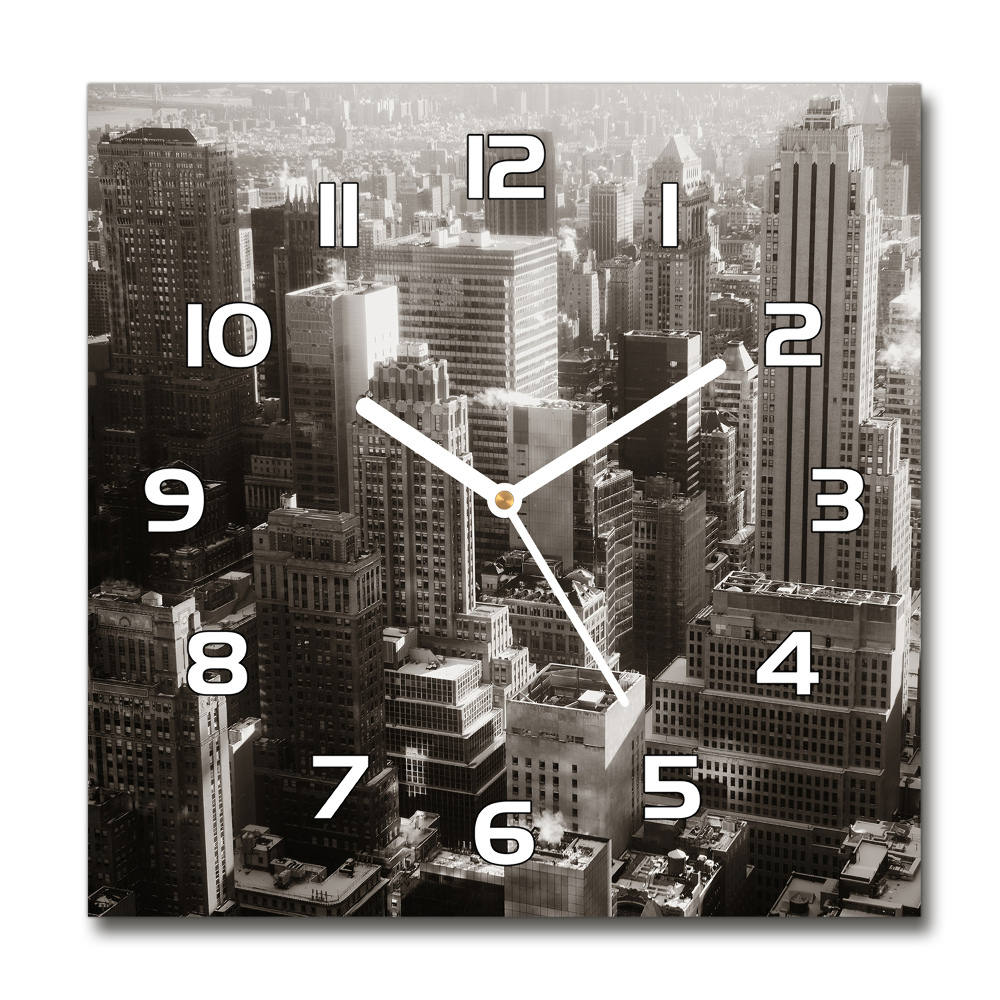 Ceas de sticlă pe perete rotund New York
