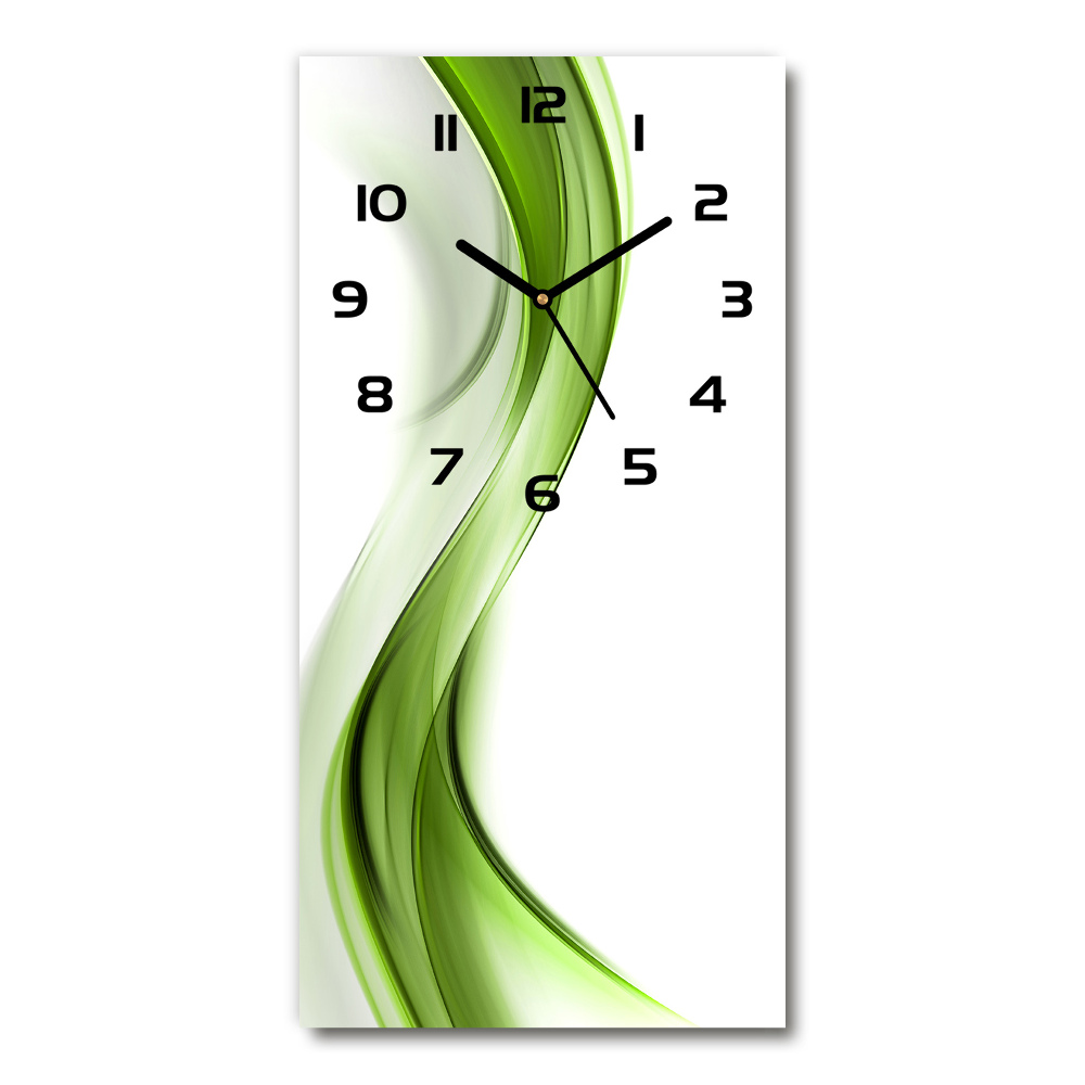 Ceas vertical de perete din sticlă val abstract