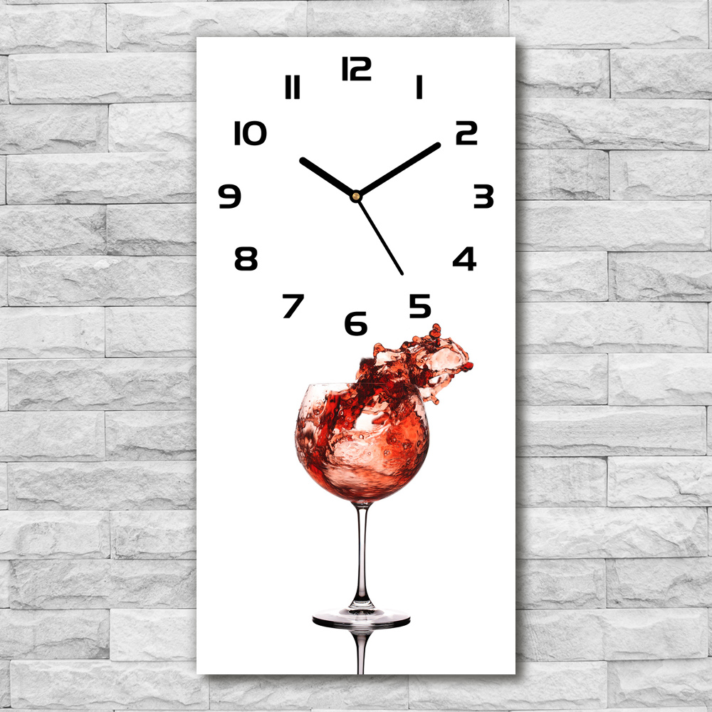 Ceas din sticlă dreptunghiular vertical Un pahar de vin