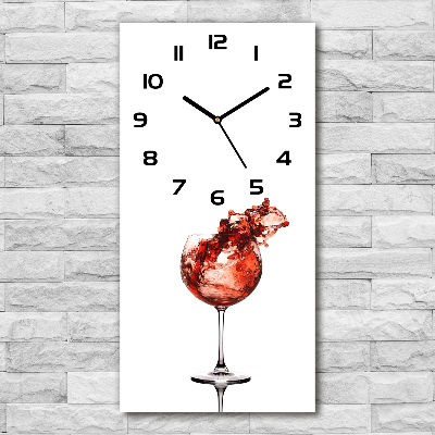 Ceas din sticlă dreptunghiular vertical Un pahar de vin