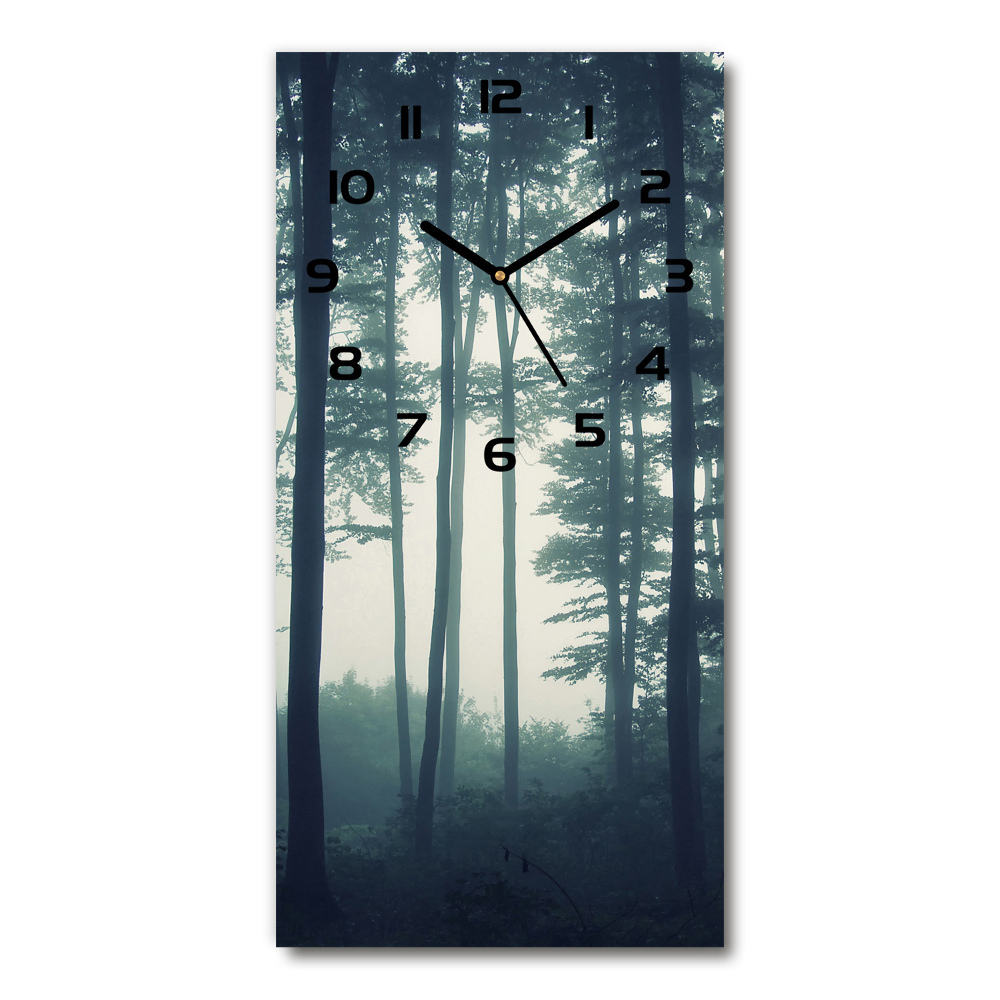 Ceas din sticlă dreptunghiular vertical Ceață în pădure