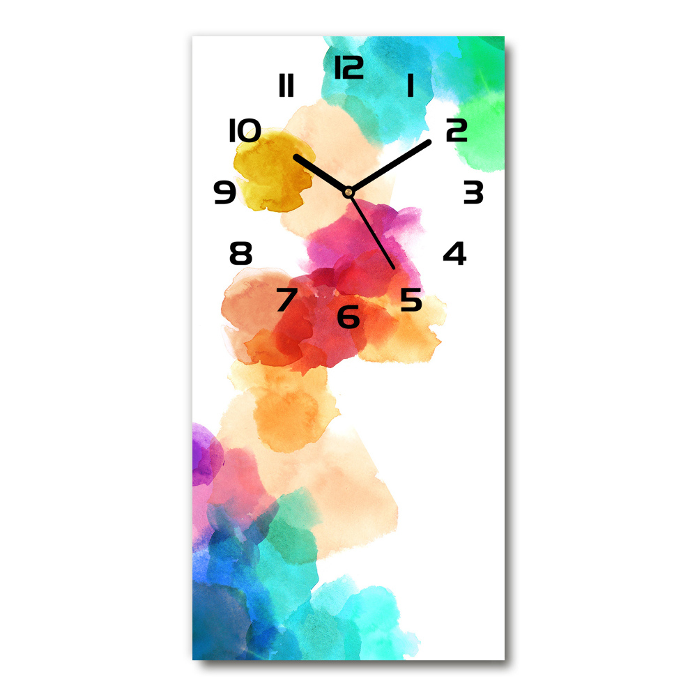 Ceas vertical de perete din sticlă pete colorate
