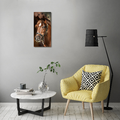 Ceas perete din sticlă dreptunghiular Portret de un cal