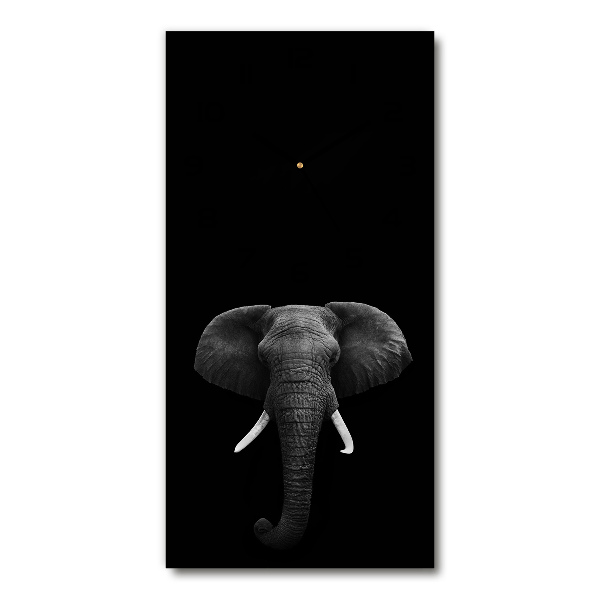 Ceas vertical de perete din sticlă elefant african