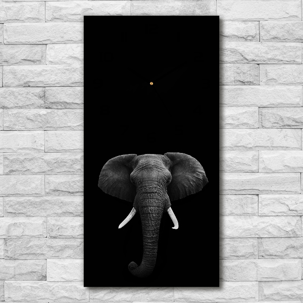 Ceas vertical de perete din sticlă elefant african