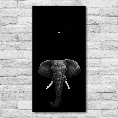 Ceas vertical de perete din sticlă elefant african