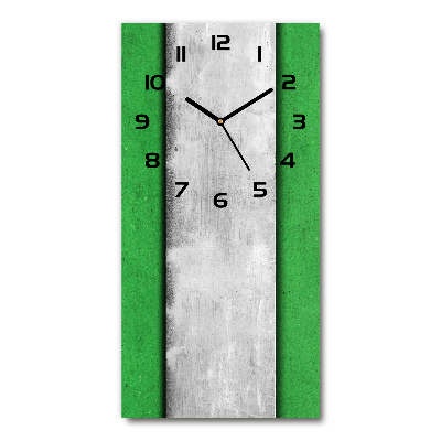 Ceas din sticlă dreptunghiular vertical perete verde