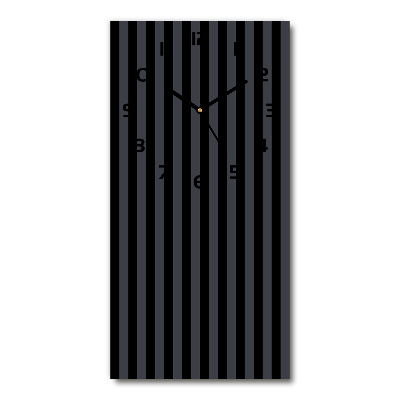 Ceas vertical de perete din sticlă dungi negre și gri