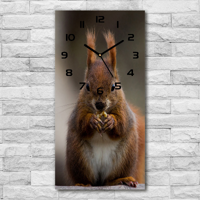Ceas vertical de perete din sticlă veveriţă