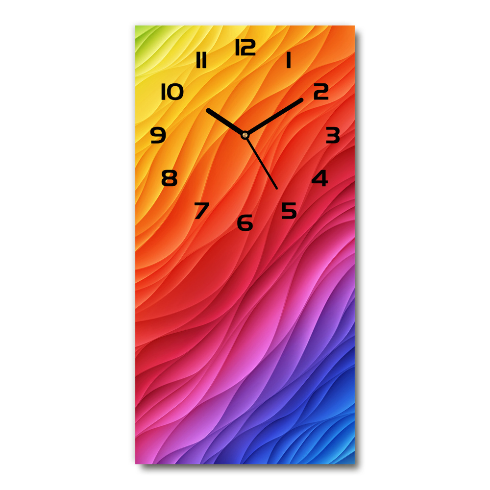 Ceas din sticlă dreptunghiular vertical valuri colorate