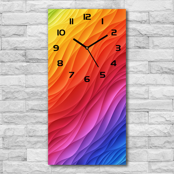 Ceas din sticlă dreptunghiular vertical valuri colorate