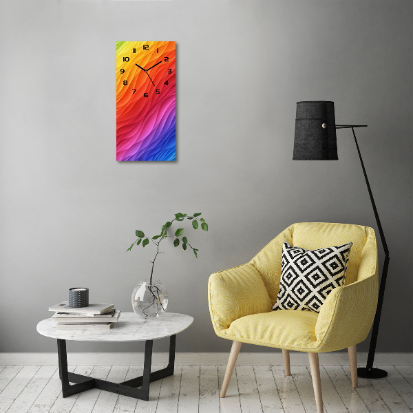 Ceas din sticlă dreptunghiular vertical valuri colorate