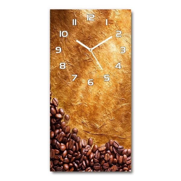 Ceas de sticlă pe perete vertical Boabe de cafea