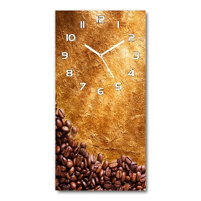 Ceas de sticlă pe perete vertical Boabe de cafea