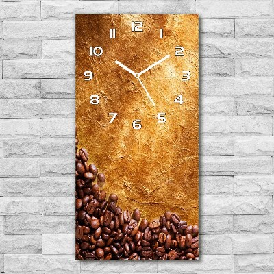 Ceas de sticlă pe perete vertical Boabe de cafea