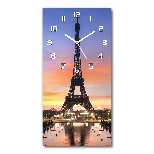 Ceas vertical de perete din sticlă Turnul Eiffel din Paris