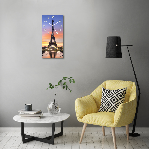 Ceas vertical de perete din sticlă Turnul Eiffel din Paris