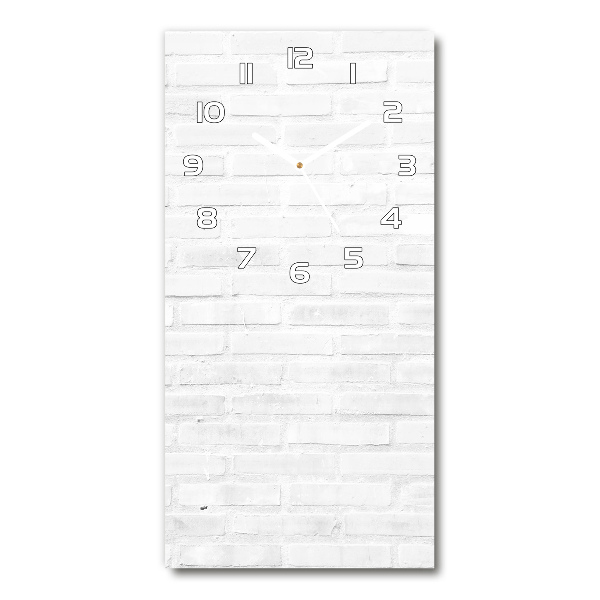 Ceas vertical de perete din sticlă zid de cărămidă
