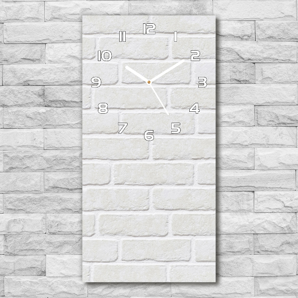 Ceas din sticlă dreptunghiular vertical zid de cărămidă