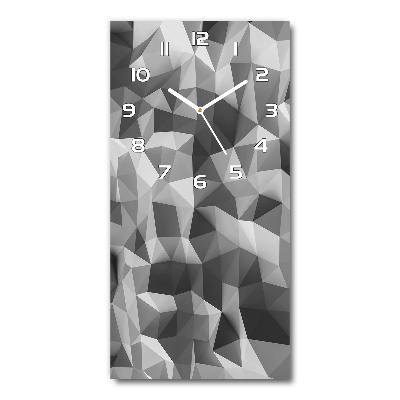 Ceas de sticlă pe perete vertical triunghiuri abstractizare