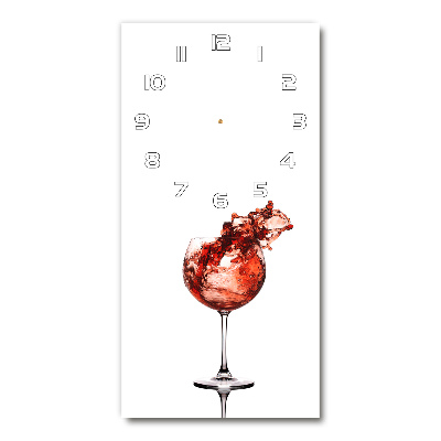 Ceas din sticlă dreptunghiular vertical Un pahar de vin