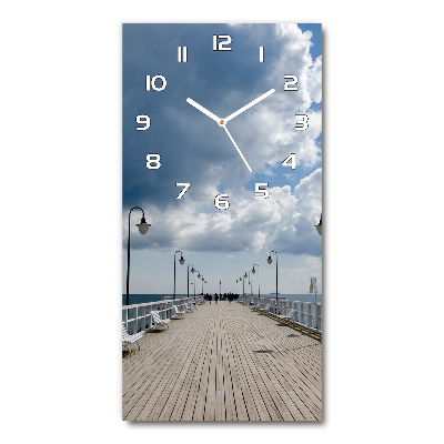 Ceas vertical de perete din sticlă Pier în Orłowo