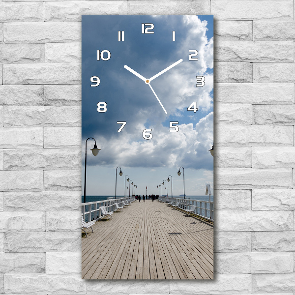 Ceas vertical de perete din sticlă Pier în Orłowo