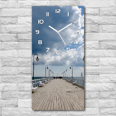 Ceas vertical de perete din sticlă Pier în Orłowo