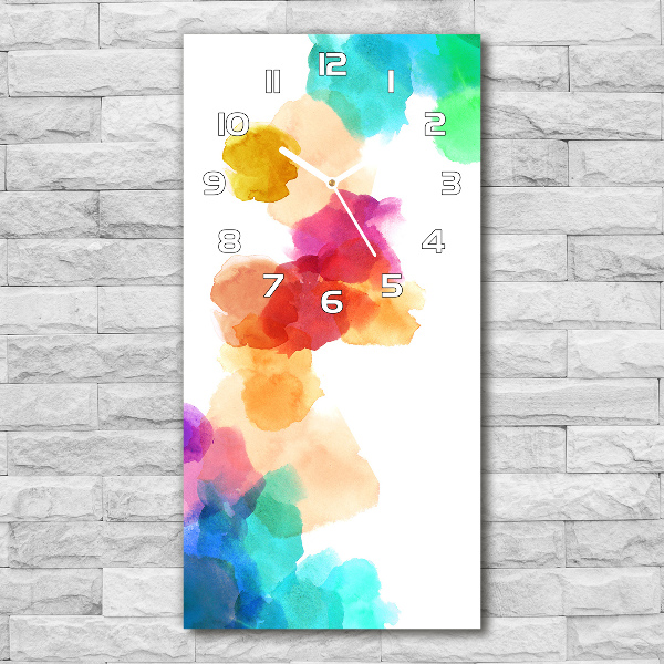 Ceas vertical de perete din sticlă pete colorate