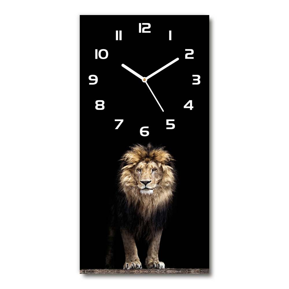 Ceas vertical de perete din sticlă Portret de un leu